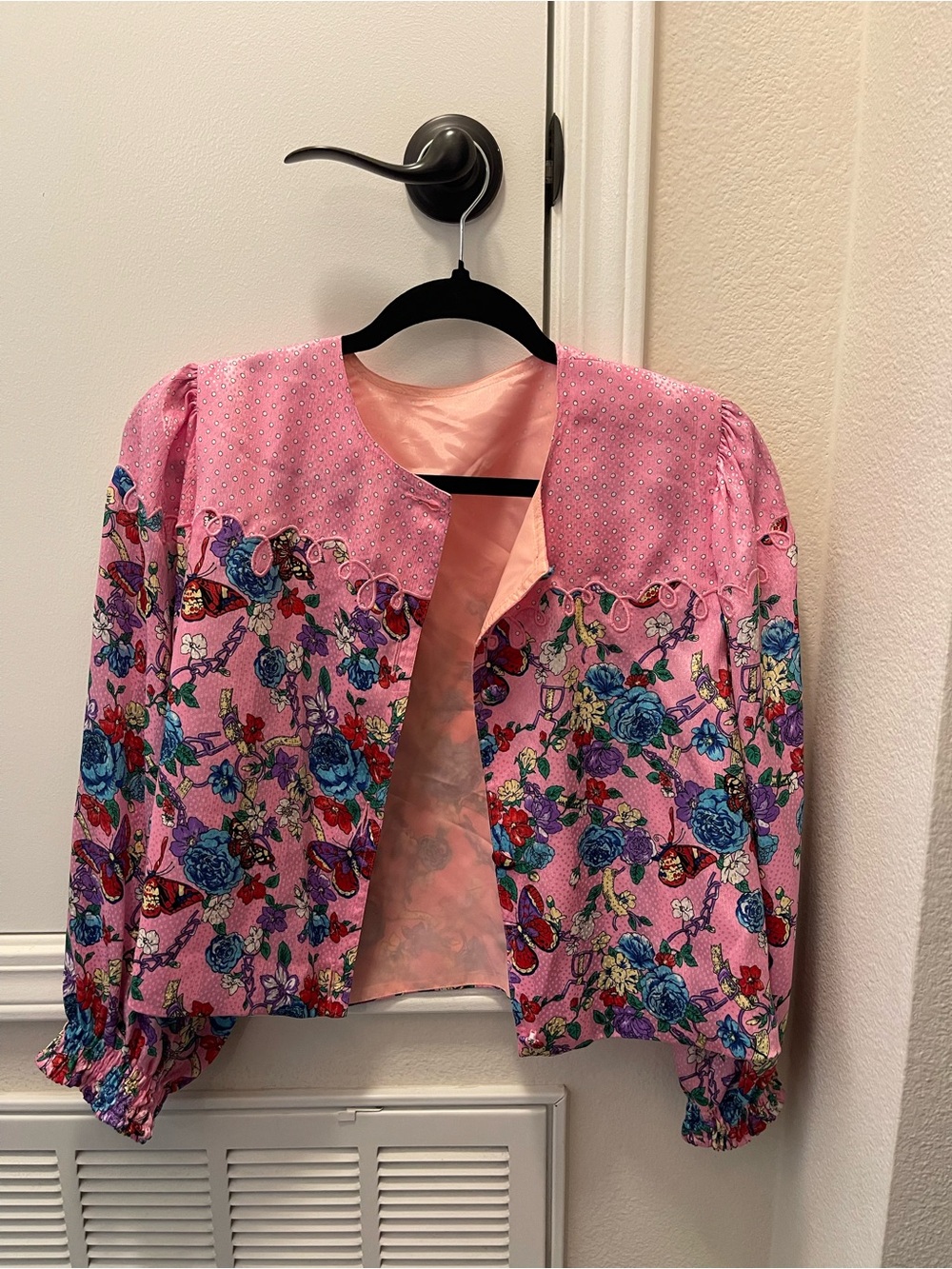 Diane Freis Pink Floral Open-Front Women’s Jacket